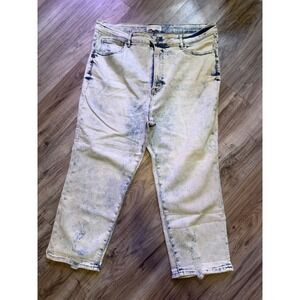 Risen Jeans Womens 3XL Acid Wash High Rise Straight Leg Distressed Denim